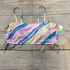 Colorful Tie-Dye  swim Bikini Tank has adjustable straps built in Bra